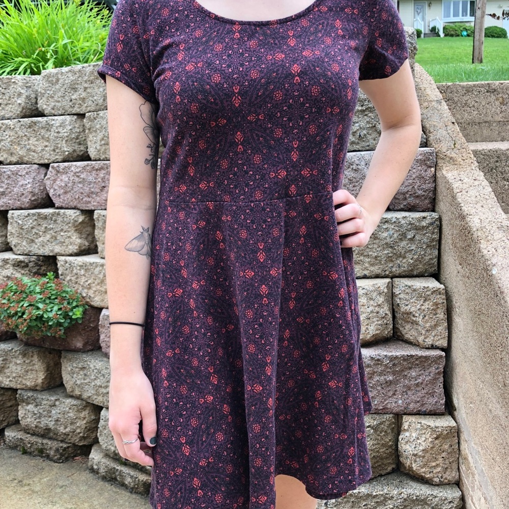 Floral/tribal print skater dress